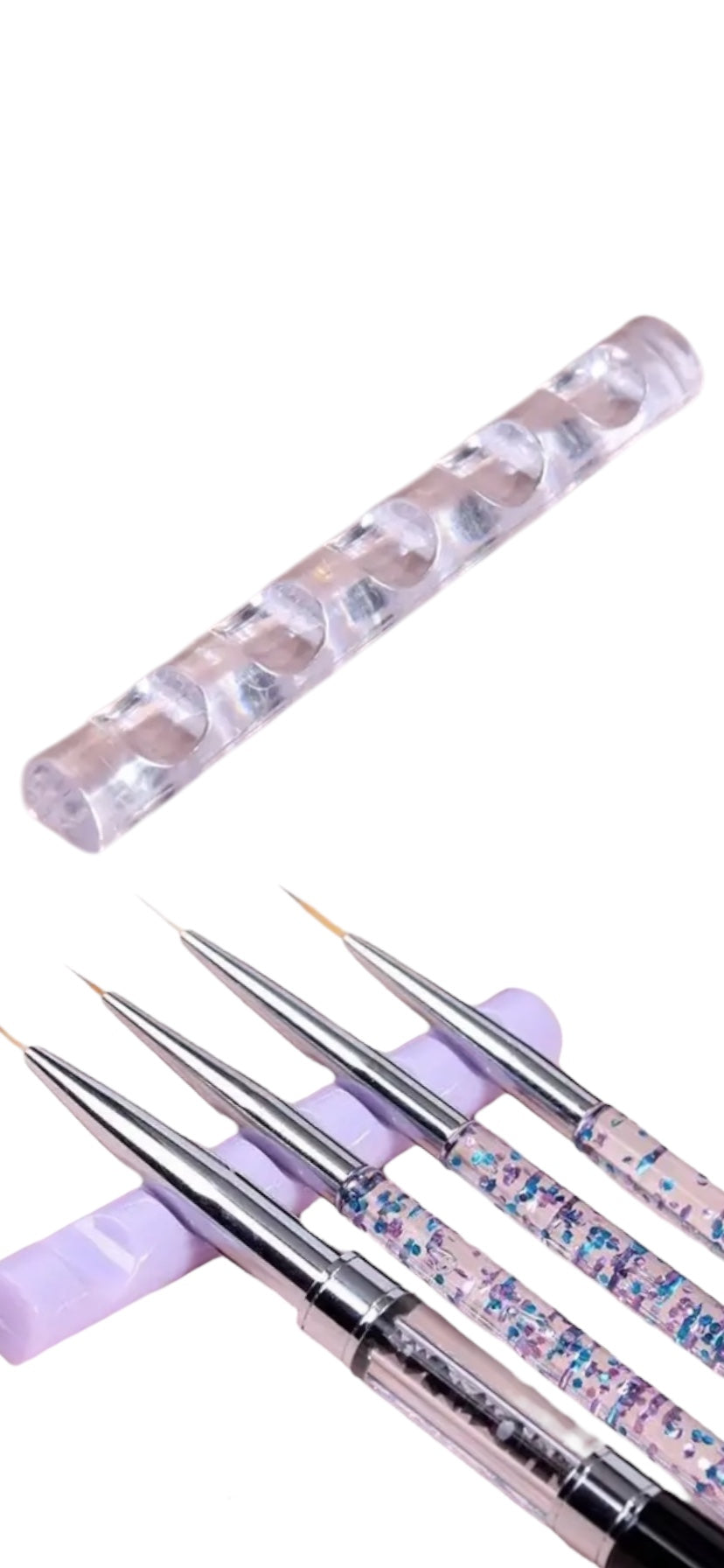 Suporte de pincel transparente